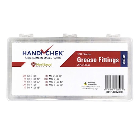 Heritage Industrial Metric Grease Fitting, Assort, 100 pcs. DISP-GFM100